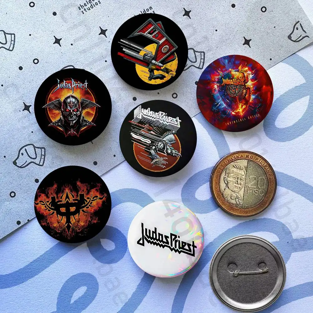 

J-Judas P-Priest 25mm 75mm 44mm 58mm 32m Brooches Badges Pins for Accessories