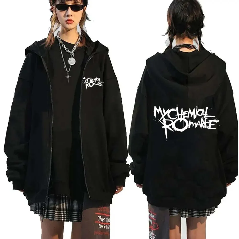 Rock Band My Chemical Romance Mcr Dead Zipper Hoodie Black Parade Punk Emo Zip Up Sweatshirt Men Fashion Vintage Hip Hop Hoodies