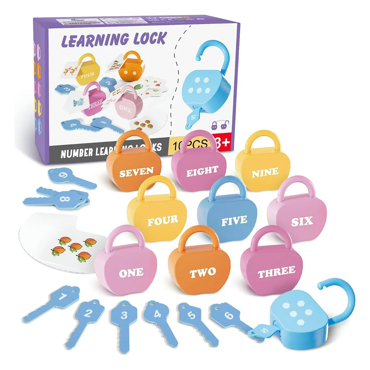 

Locks and Key Toddler Toys, Number Counting Busy Board, Preschool Learning Activities, Kindergarten Classroom Montessori gift