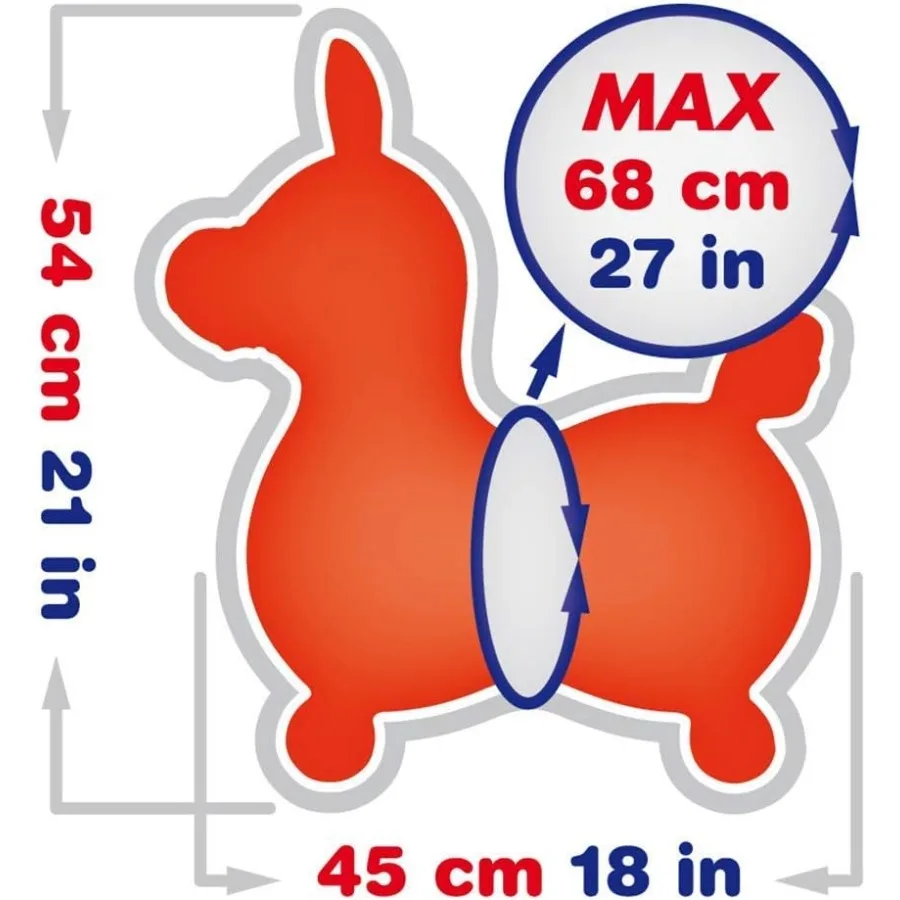 Gymnic Rody Bounce Horse Orange – Ideal para atividades físicas internas e no desenvolvimento de habilidades motoras em 3 a 8 anos, promove o equilíbrio C