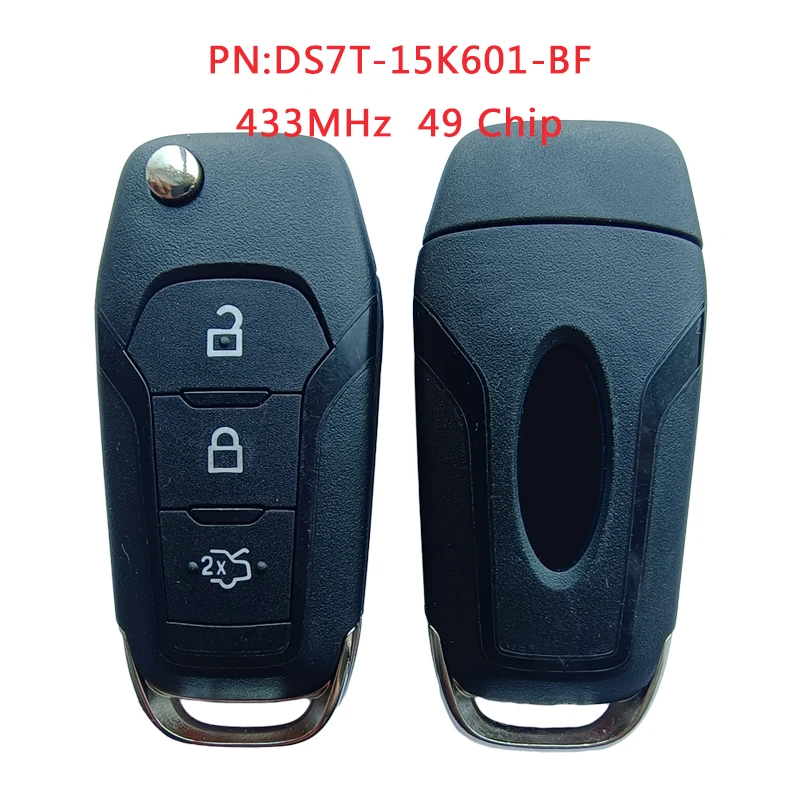 

TXK018053 Original DS7T-15K601-BF For Ford Mondeo Escort Flip Remote Car Key 3 Button 433MHz 49 Chip