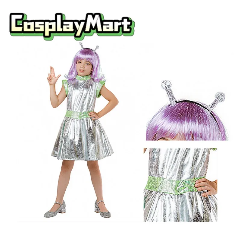 

Fantasia Alien Cosplay Dress Headband Headwear Disguise Stage Performance Costume Outfits Halloween Roleplay Carnival Party Suit