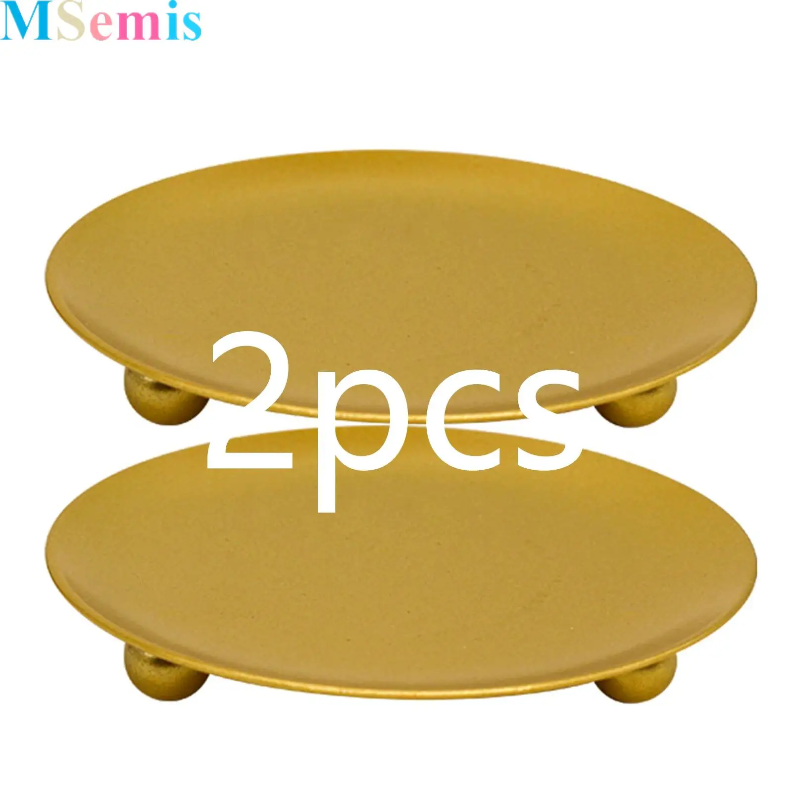 

2Pcs Width Candle Iron Holders 3.94 Inch Metal Candle Plates Candle Stand for Pillar Candles Decorative for LED Or Wax Candles