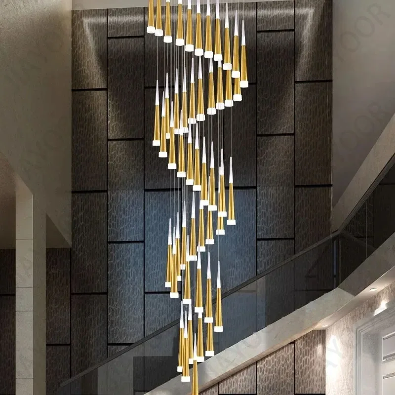 Nordic Home Decoration Modern Chandelier Restaurant, Corridor Staircase Rotating Chandelier, Staircase Chandelier,  Indoor Light