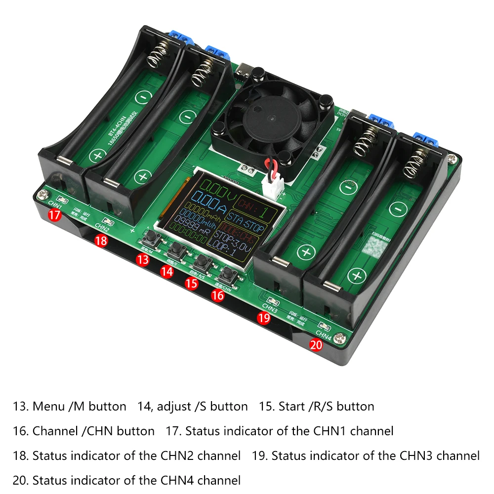 Testeur de capacité de batterie à écran LCD pour Batteries 18650, testeur de résistance interne à 4 canaux, analyseur universel de vérificateur de batterie