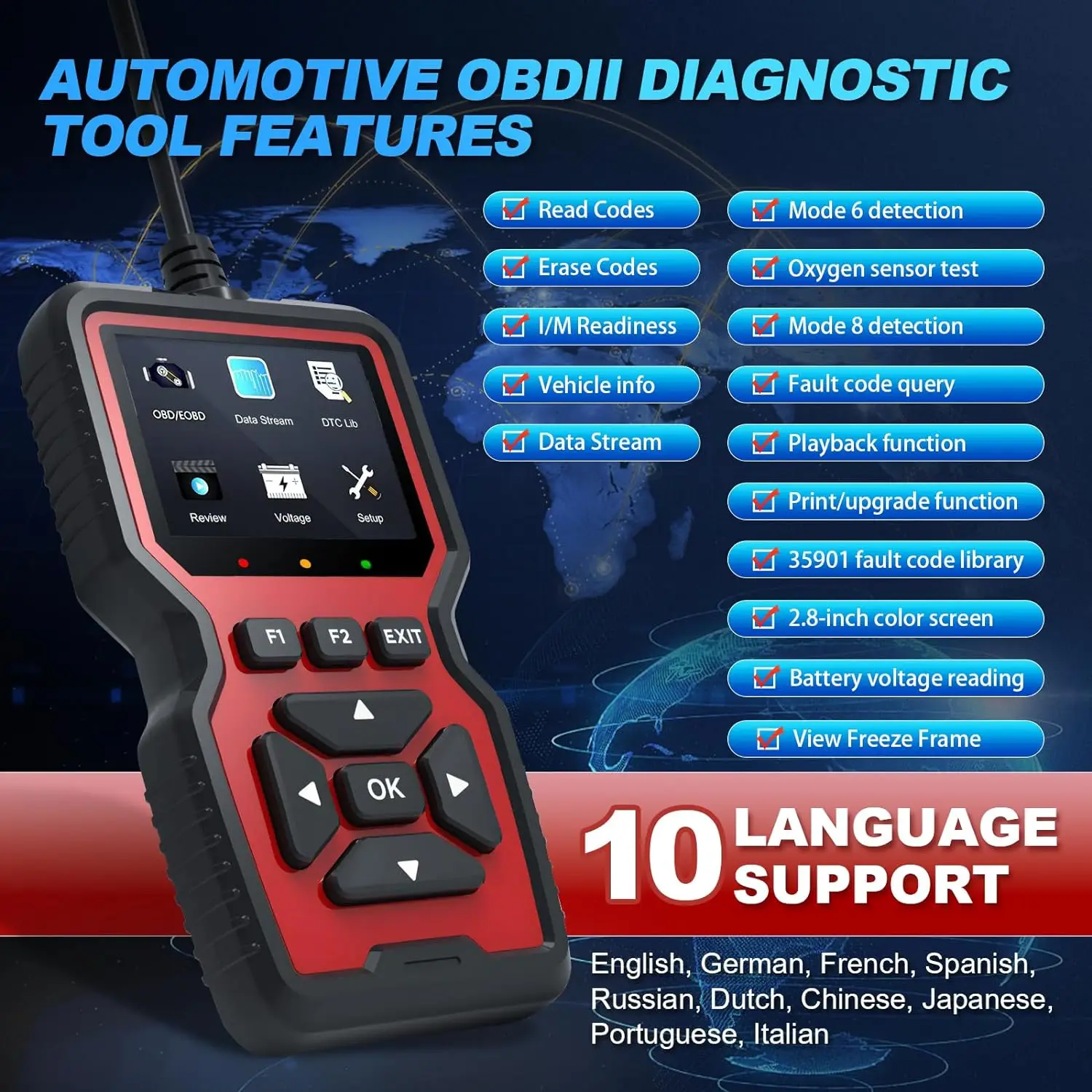 V519 Professional obd2 Scanner Diagnostic Tool EML327 OBD II Car Trouble Shooter Car Code Reader