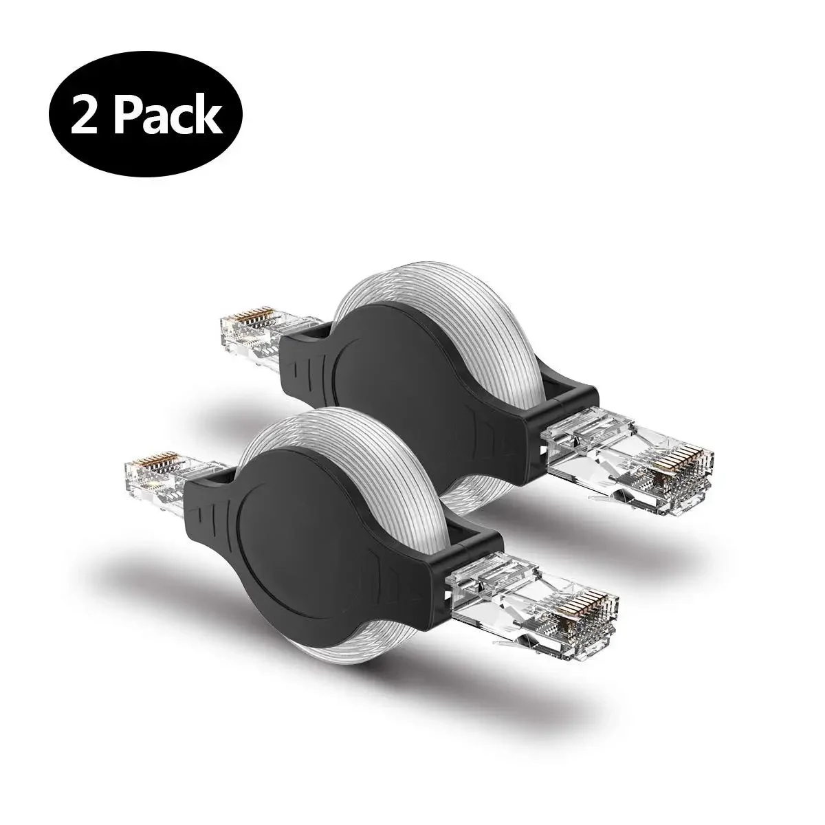 2 قطعة كابل إيثرنت قابل للسحب، كابل تصحيح شبكة Cat5e RJ45 بطول 1.5 متر، كابل LAN محمول لجهاز توجيه الكمبيوتر المحمول، 10/100 ميجابت في الثانية