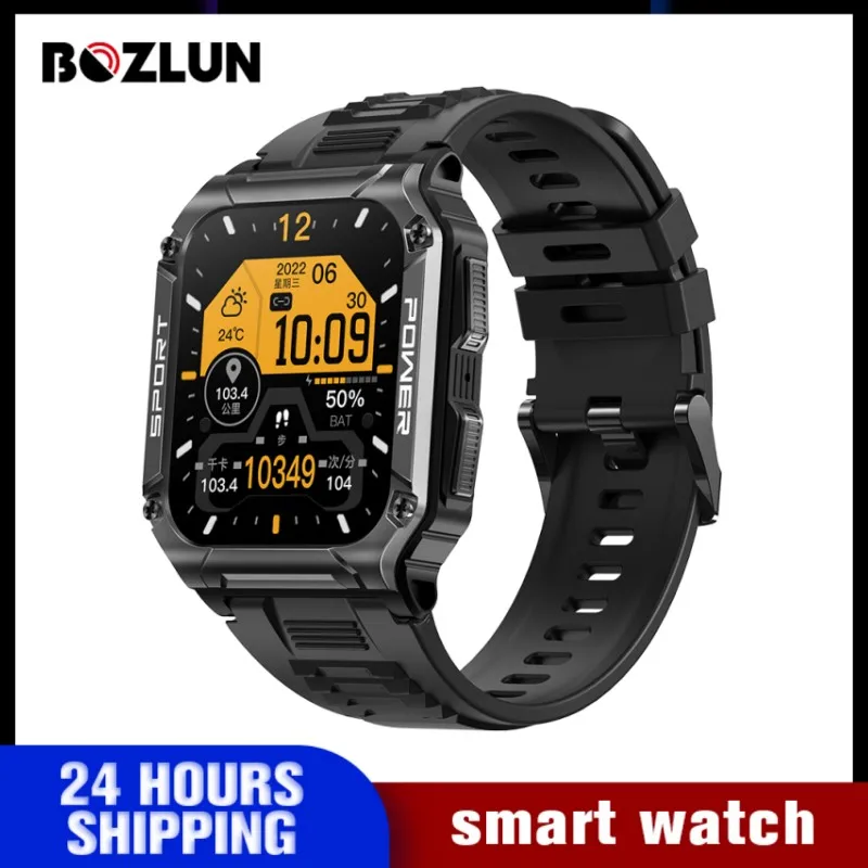 

BOZLUN 1.95 inch Swimming Bluetooth Call Smartwatch Mens 400mAh Sports Pedometer Heart Rate Monitor Smart Watch for android ios