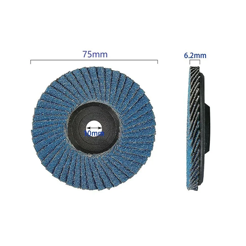 5pcs 75mm Cutting Discs +5pcs Flat Flap Discs Grinding Wheel For Angle Grinder Wood Cutting Multifunction Power Tool Accessories