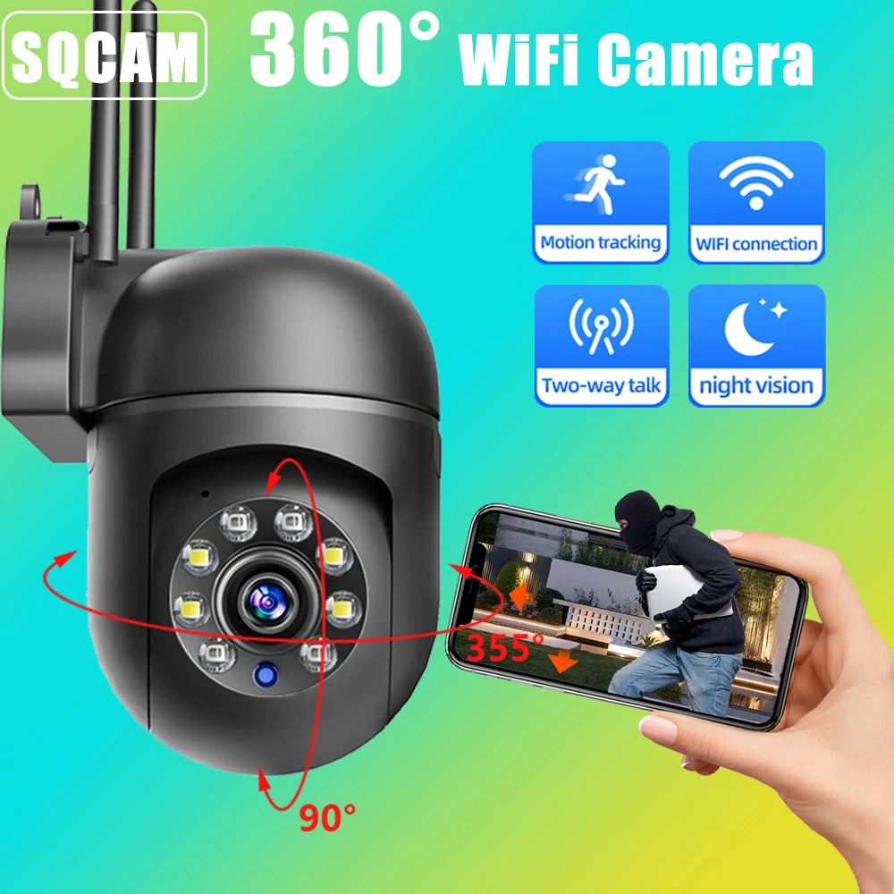 

5G WiFi Surveillance Cameras HD 1080P IP Camera IR Full Color Night Vision Security Protection Auto Tracking CCTV Outdoor Camera