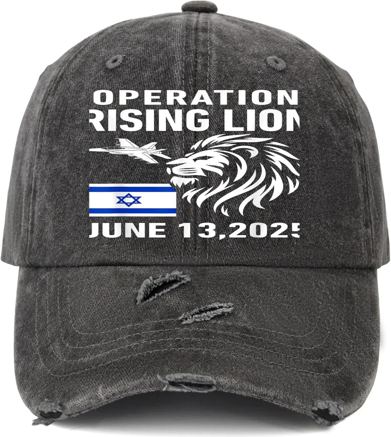 Israel Military Operation Rising Lion 2025 Hat for Womens Funny Washed