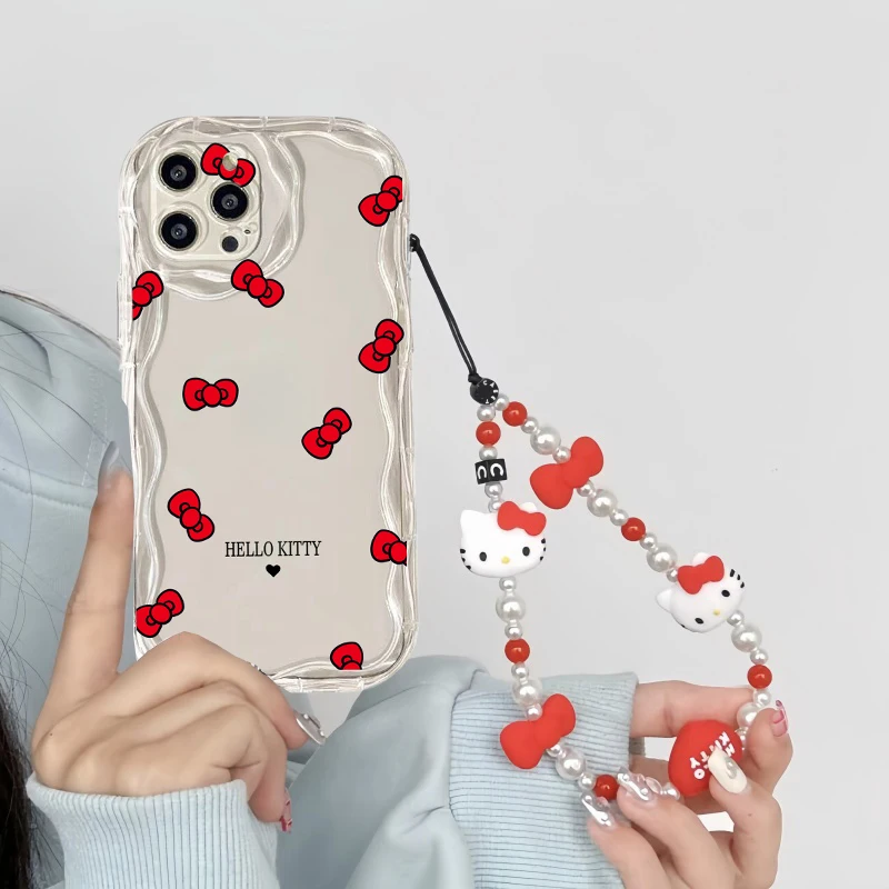 헬로키티 체인 케이스 화웨이 아너 400 200 90 7 라이트 300 프로 X9B X8C X8A X8B X7B X6A X6C X6B X7A X5B X8 X5 플러스 X9C 스마트폰용
