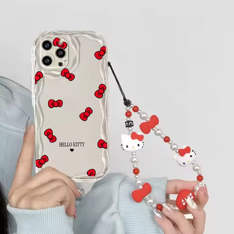 Hello Kitty Chain Case For Samsung Galaxy A56 A55 5G A15 A54 A16 A17 A07 A35 A26 A36 S25 S24 Ultra S23 FE S22 S21 Plus Cover