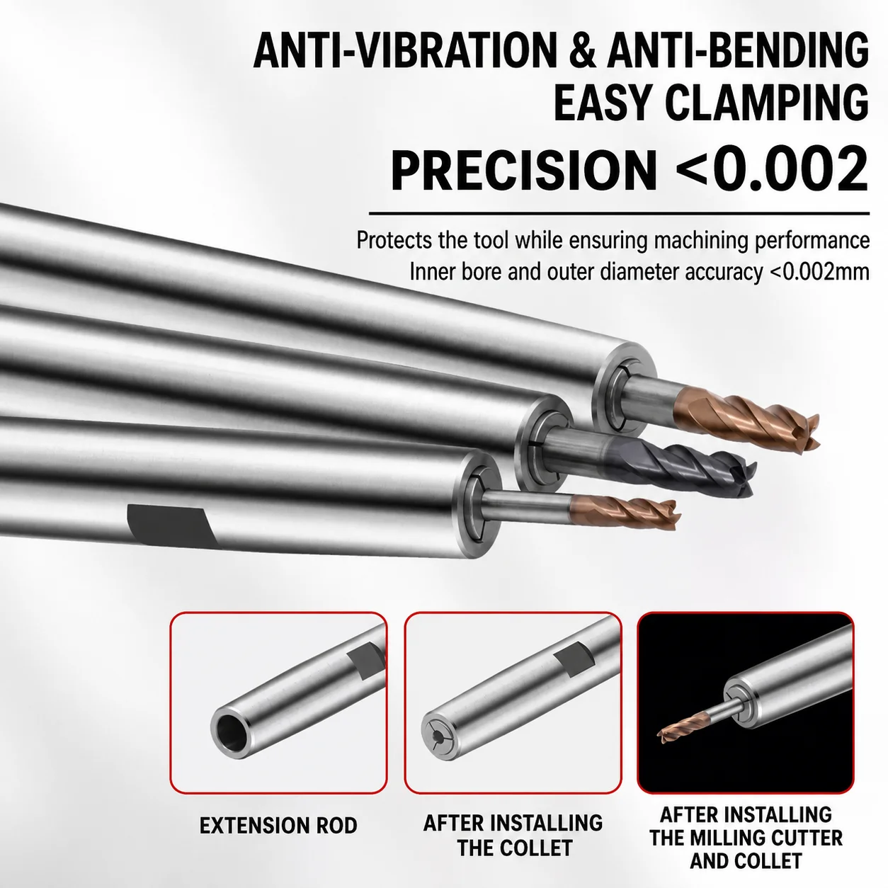 DC Extension Rod C8 C10 C12 C16 C20 C25 C32 DC4 DC6 DC8 DC12 ST10 ST12 ST16 DC04 DC06 DC08 Tool Holder Bracket Tool Collet