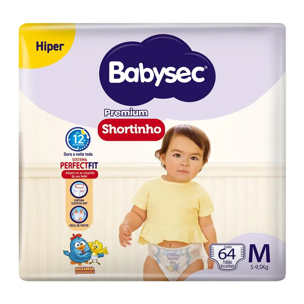 Diaper Babysec Shortinho M 64 Units