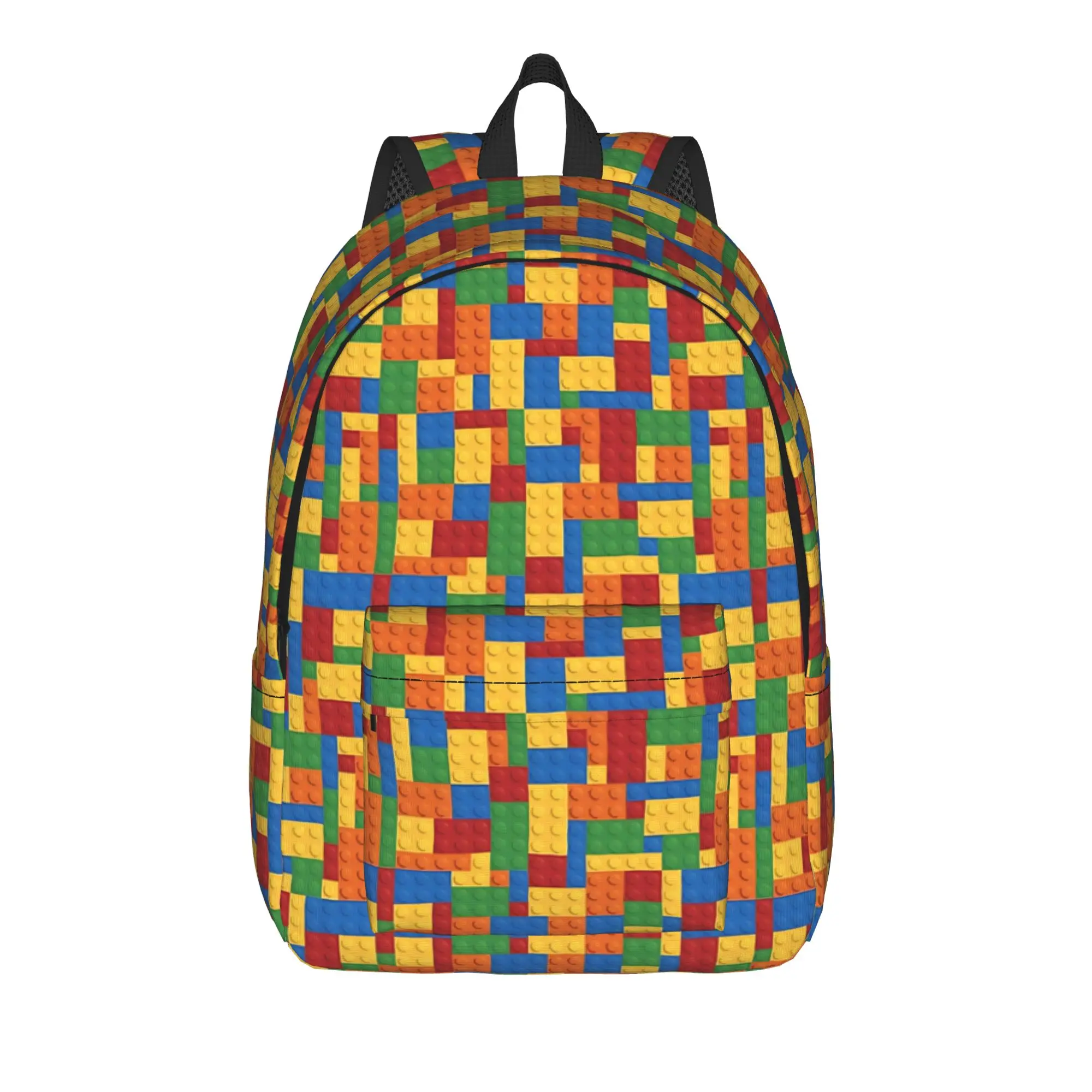 Building Blocks Pattern Backpack for Men Women Cool High School Hiking Travel Daypack  Laptop Shoulder Bag Gift