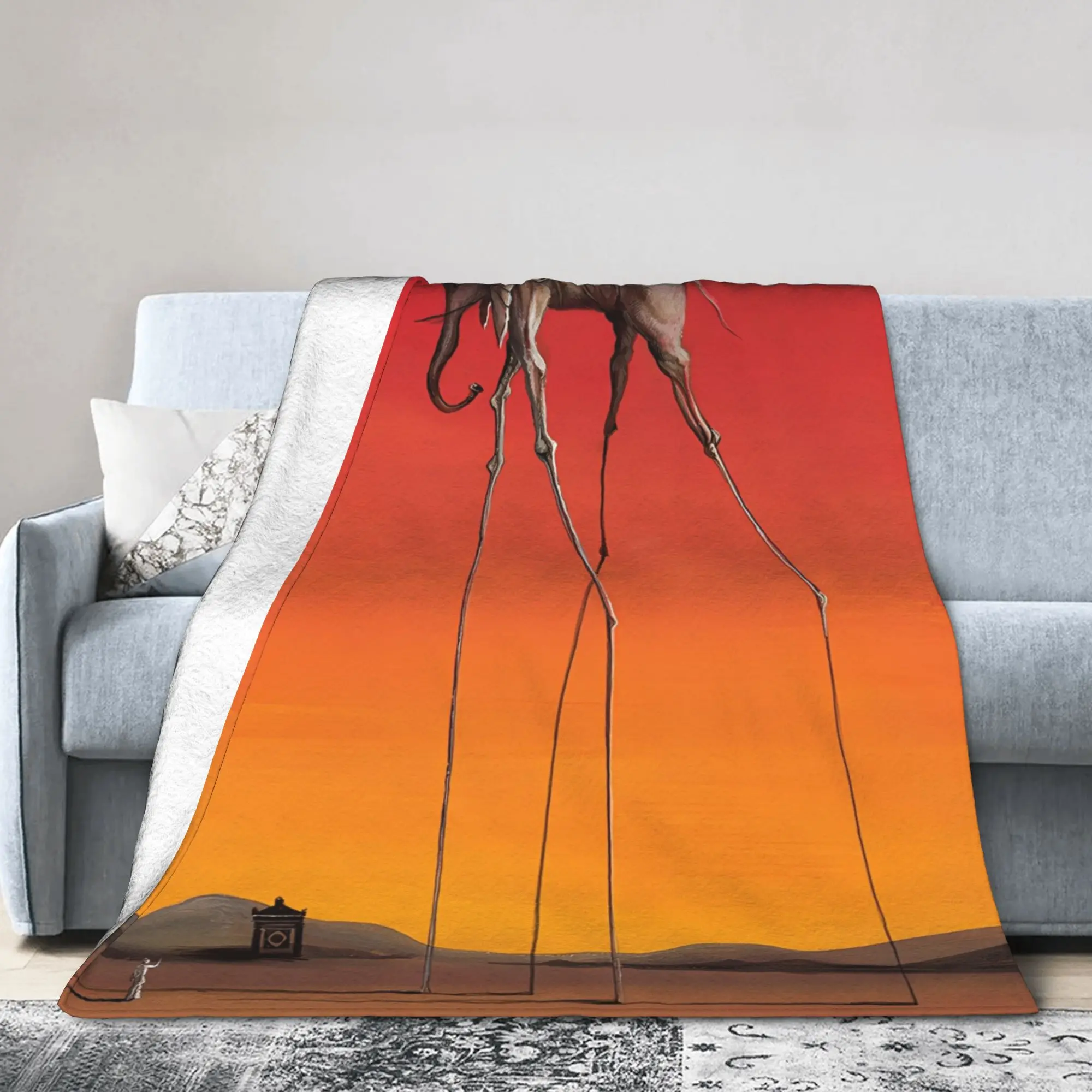 Salvador Dali Temptation of Saint Anthony Blankets  Flannel Funny Breathable Throw Blankets Chair Covering Spring Autumn Outdoor