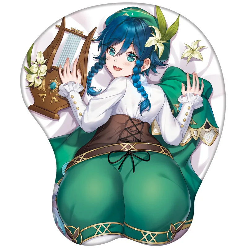 Game Genshin Impact Venti Barbatos Mouse Pad 3d three-dimensional mouse pad wrist pad silicone wrist pad mouse pad rubber pad