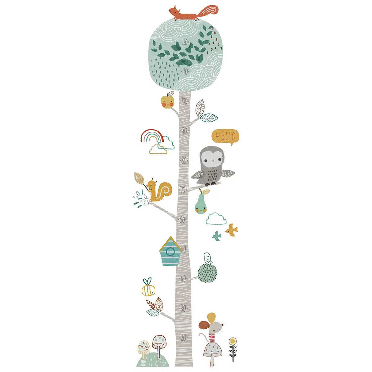 Cartoon Animals Height Measure Wall Sticker Dinosaur Wallpaper For Kids Room Nursery Child Growth Ruler Growth Chart