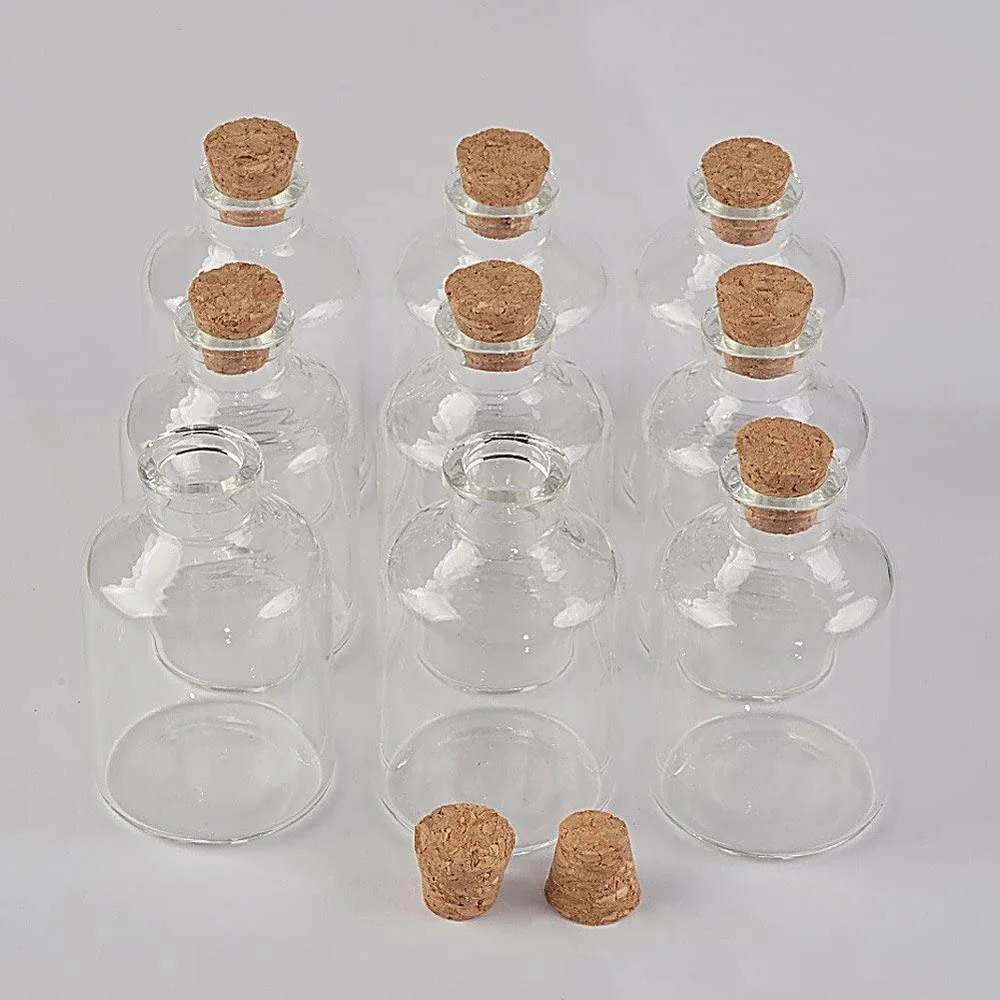 22ml/30ml Transparency Glass Bottle with Corks for Wedding Holiday Decoration Christmas Jars24units