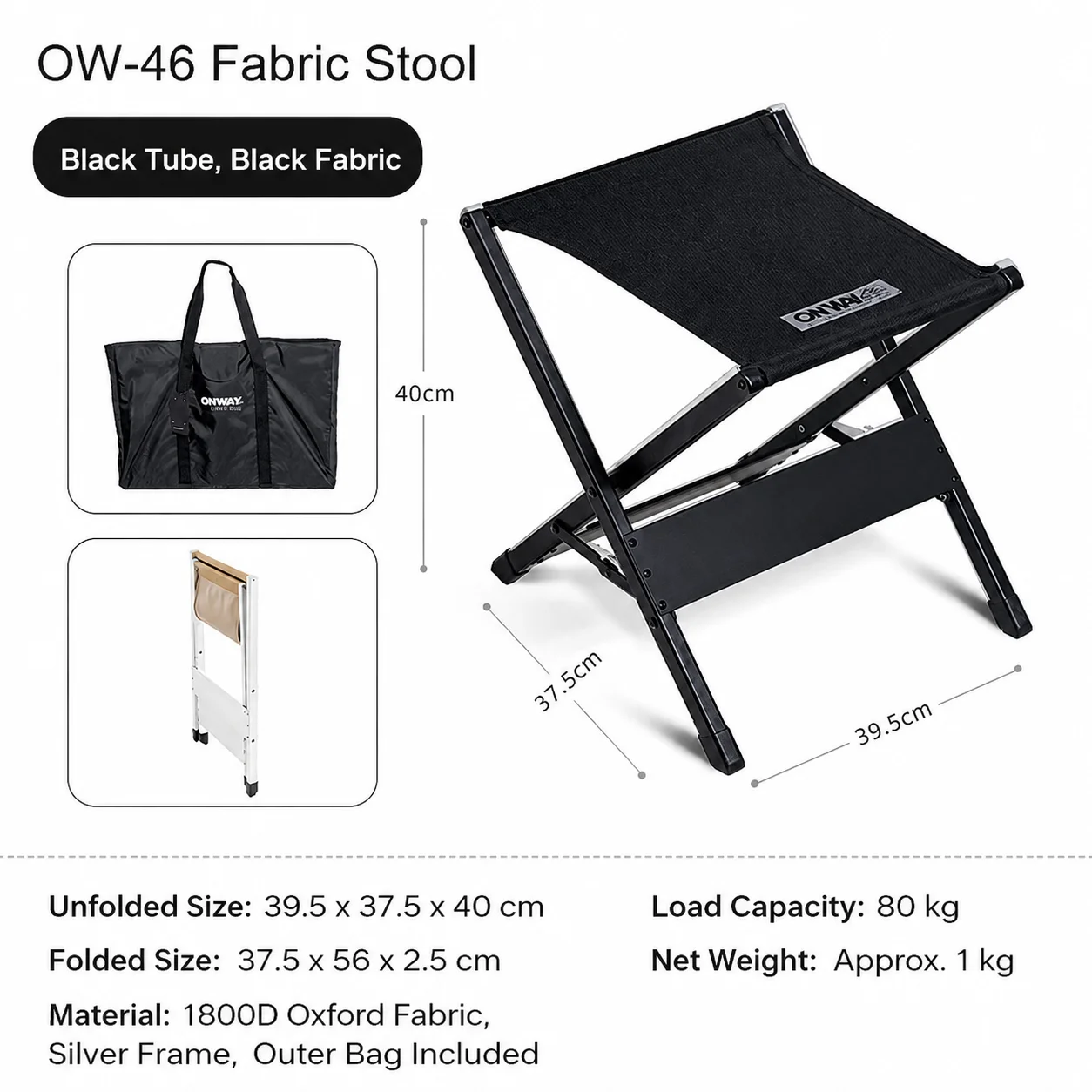 Onway Sports Portable Folding Camping Stool and Footrest