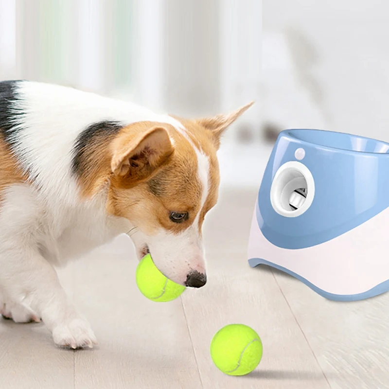 Rechargeable Automatic Dog Tennis Ball Launcher-Pet Training Toy With Adjustable Launch Distance 3 Balls Included