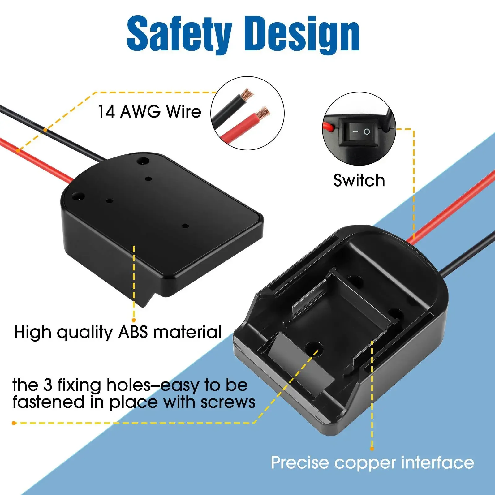 

For Makita/Dewalt/Milwaukee 14.4V 18V 20V Li-Ion Battery Battery Adapter Converter DIY Power Tool Battery Converter With Switch