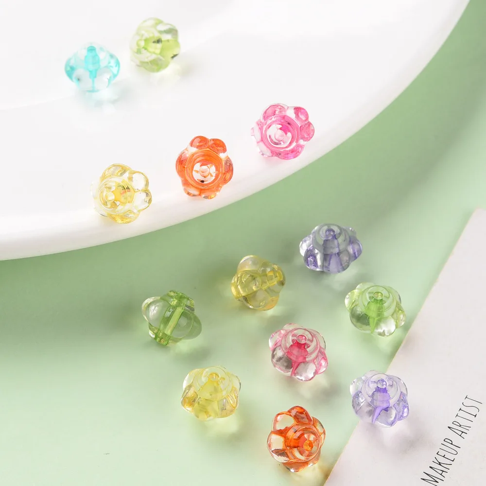 about 1290pcs/500g Transparent Acrylic Lantern Beads Halloween Pumpkin Beads for jewelry making DIY bracelet necklace crafts