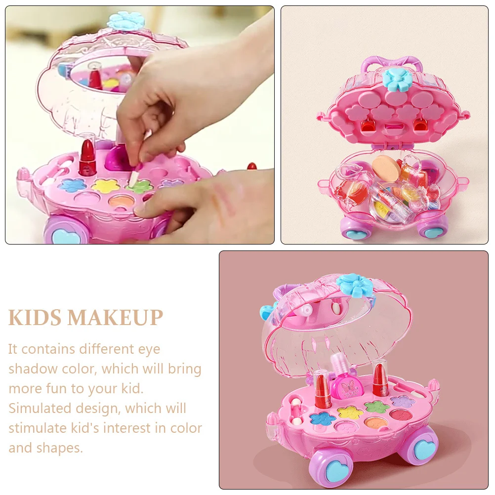 1 ensemble 1 ensemble de maquillage pour enfants Soluble dans l'eau sûr Abs simulé Kit pour les filles jeu de rôle enfants maquillage lavable