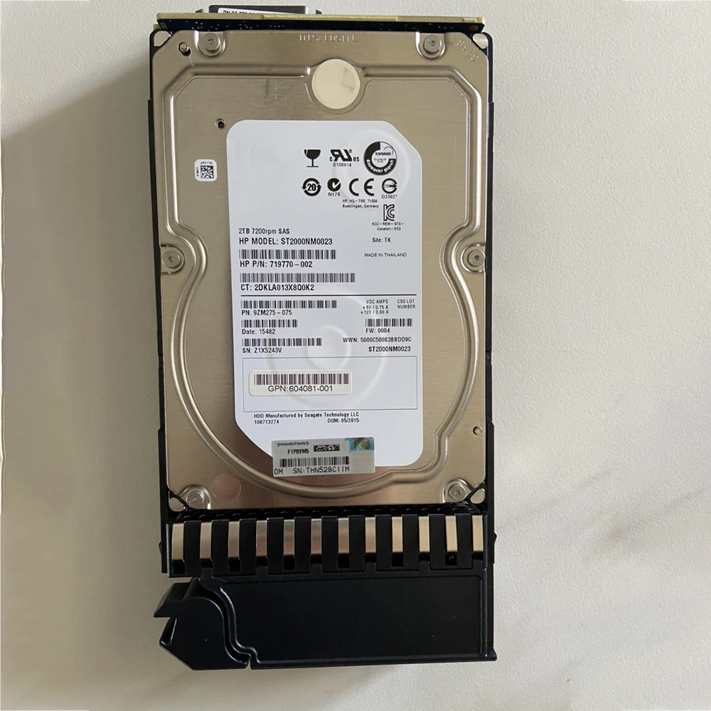 2テラバイトhp AW555A P2000 SAS-FC 7.2 18k 3.5 605475-001 604051-001 719770-002ハードディスク