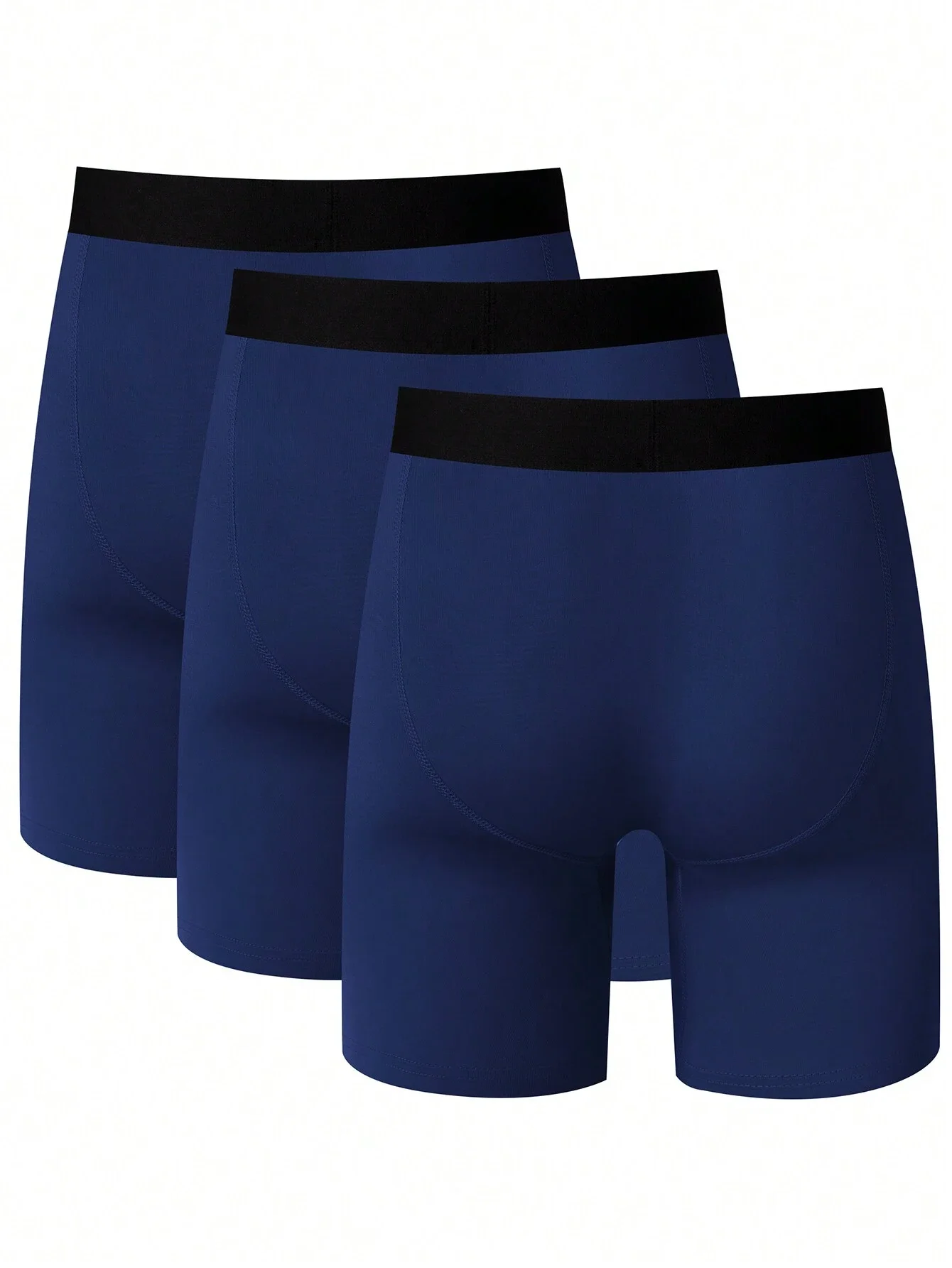 

Мужские синие однотонные боксеры, комплект из 3 штук