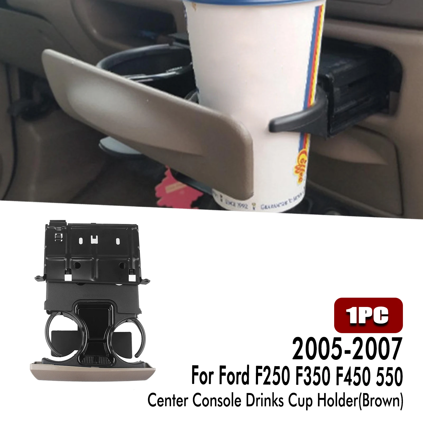 Car Inner Console Water Cup Holder Drinks Bracket For Ford F250 F350 F450 F550 2005-2007