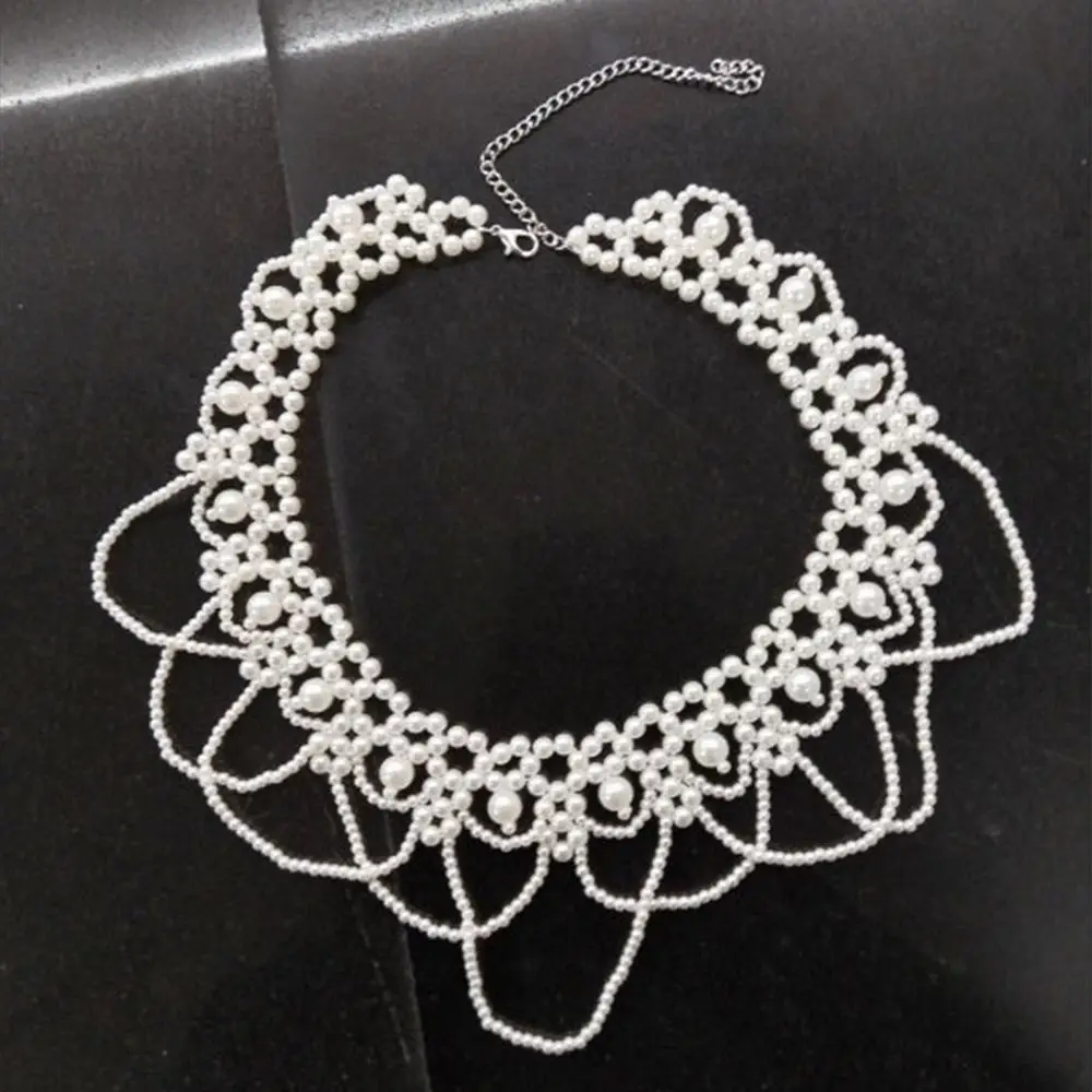 新しい白いビーズの花嫁の頭飾りパールエレガントなブライダルヘッドウェア結婚式フレンチスタイルのヘアジュエリーヘアアクセサリー