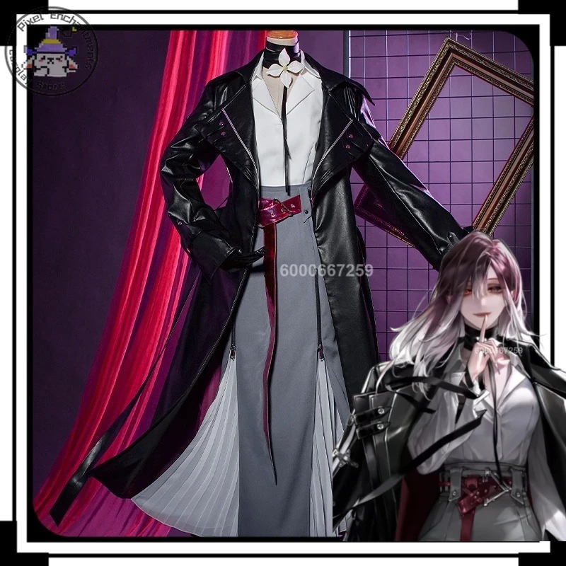 

Path To Nowhere Serene Mermaid Skirt Leather Jacket Cosplay Costume Anime-style Games Vintage Formal Outfit Full Women's Set