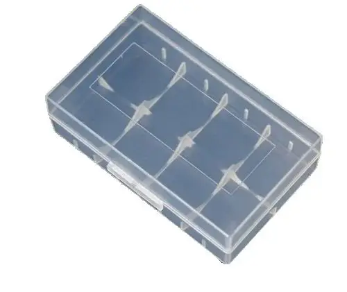 Portable transparent hard plastic case, suitable for 2 20700/21700 battery cells, splash-proof battery storage box