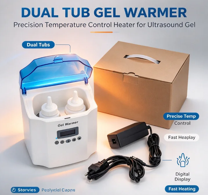 Dual Barrel Ultrasound Gel Heater Thermostat Precision Warmer Medical Couplant Warmer 2 Bottle Clinic Diagnostic Patient Care