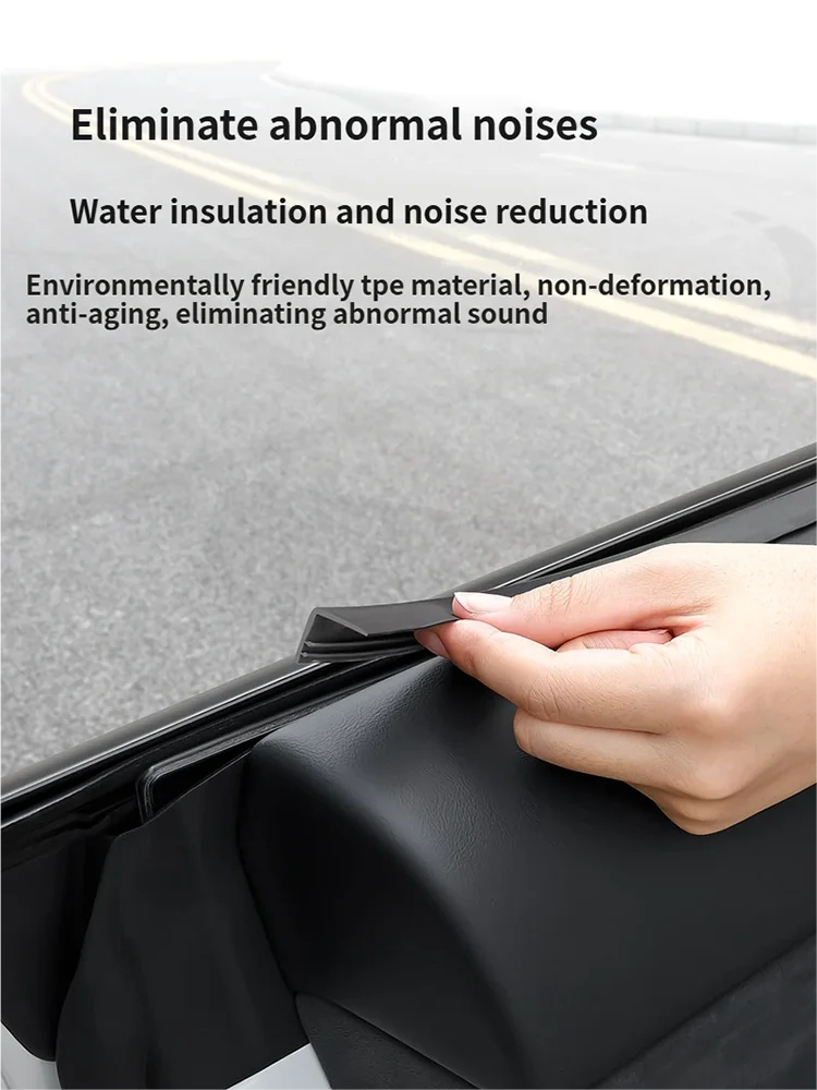 For Tesla Model Y YL 3 Car Window Seal Strip Rubber Car Side Window Gap Filler Noise Insulation Waterproof Windproof Sealing
