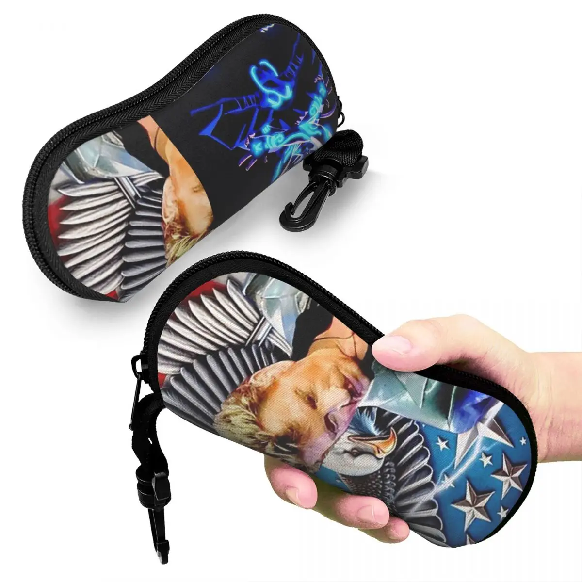 

French Rock Legend Johnny Hallyday Shell Glasses Case Protective Sunglasses Box Women Men Soft Eyeglass Bag Pouch