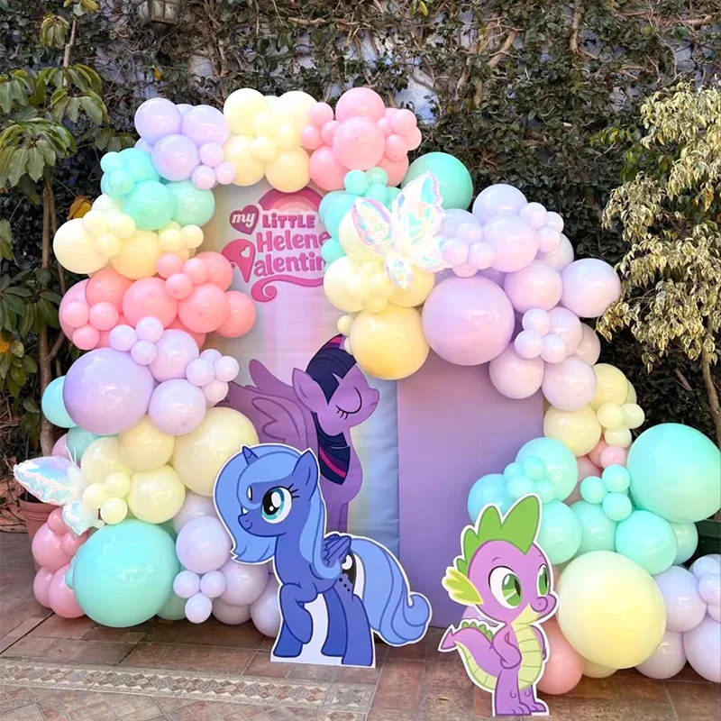 Lindo Kit de Guirnalda de Globos con Temática de My Little Pony, Globos de Látex, Globos con Números, Regalos para Fiestas de Cumpleaños, Regalos para Baby Shower