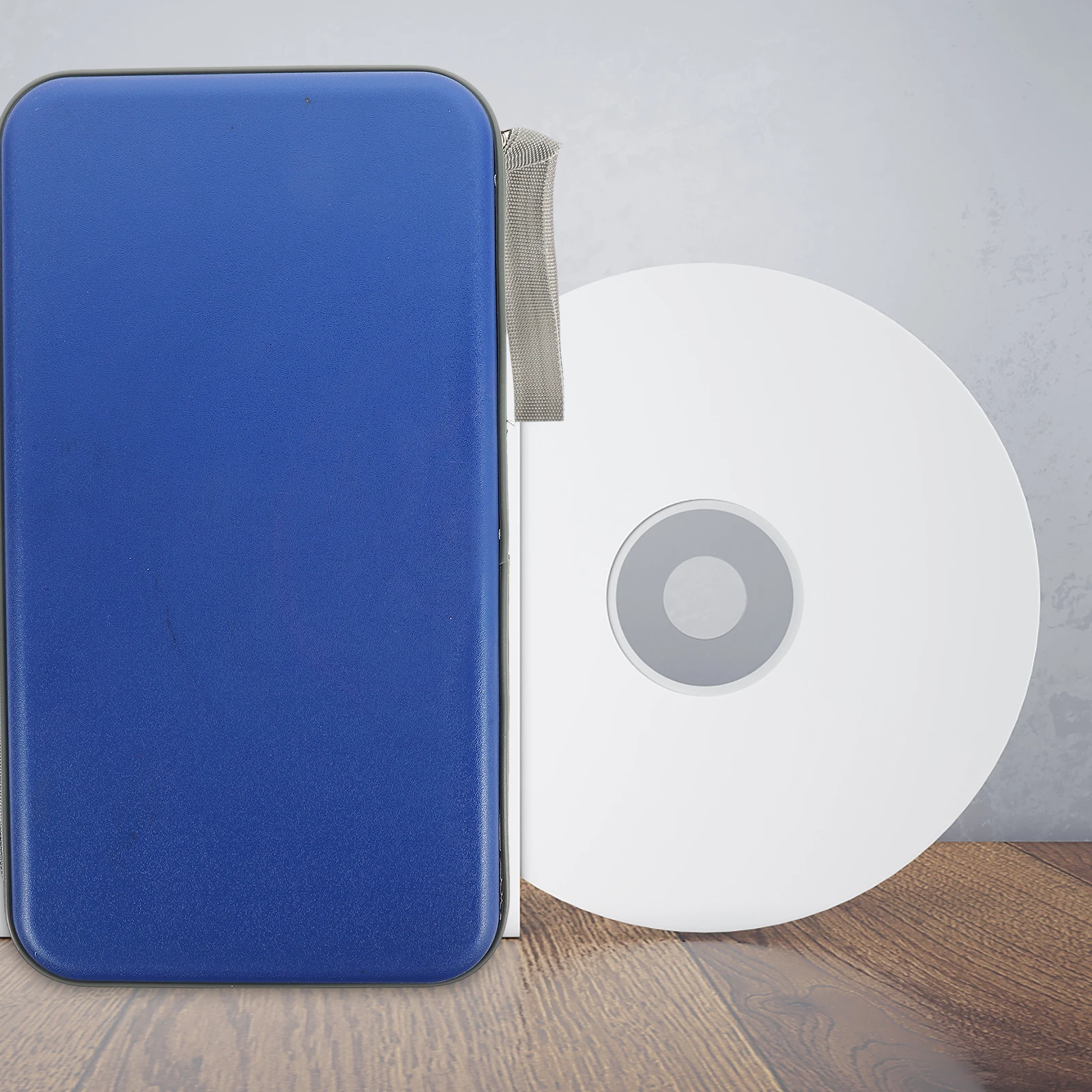 

80 Pieces CD Disc Case Organizer for Car Portable DVD Storage Pouch Hardcase Media Bag Blue Color Dustproof Travel Wallet