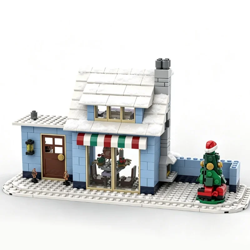 QWERT Street View Model MOC Building Bricks Winter Mountain Villa Modular Technology Toys Suit Display Christmas Holiday Gift