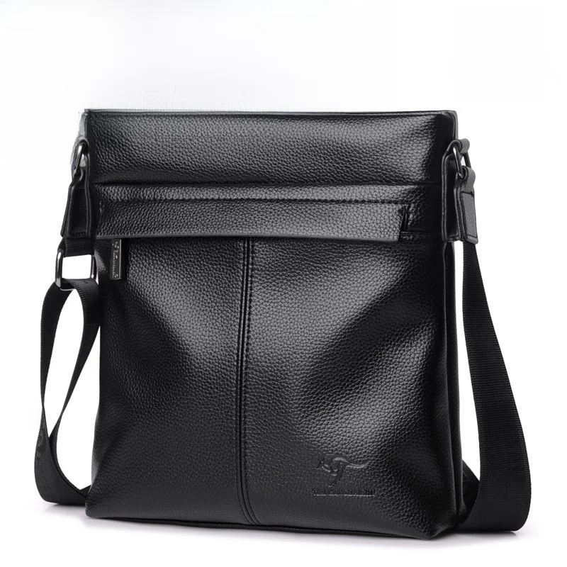 Tianhong Kangaroo Cowhide Men's Casual oulder Bag Leather Trendy Soft Leather Crossbody Bag Busin Sle Zipper Closure