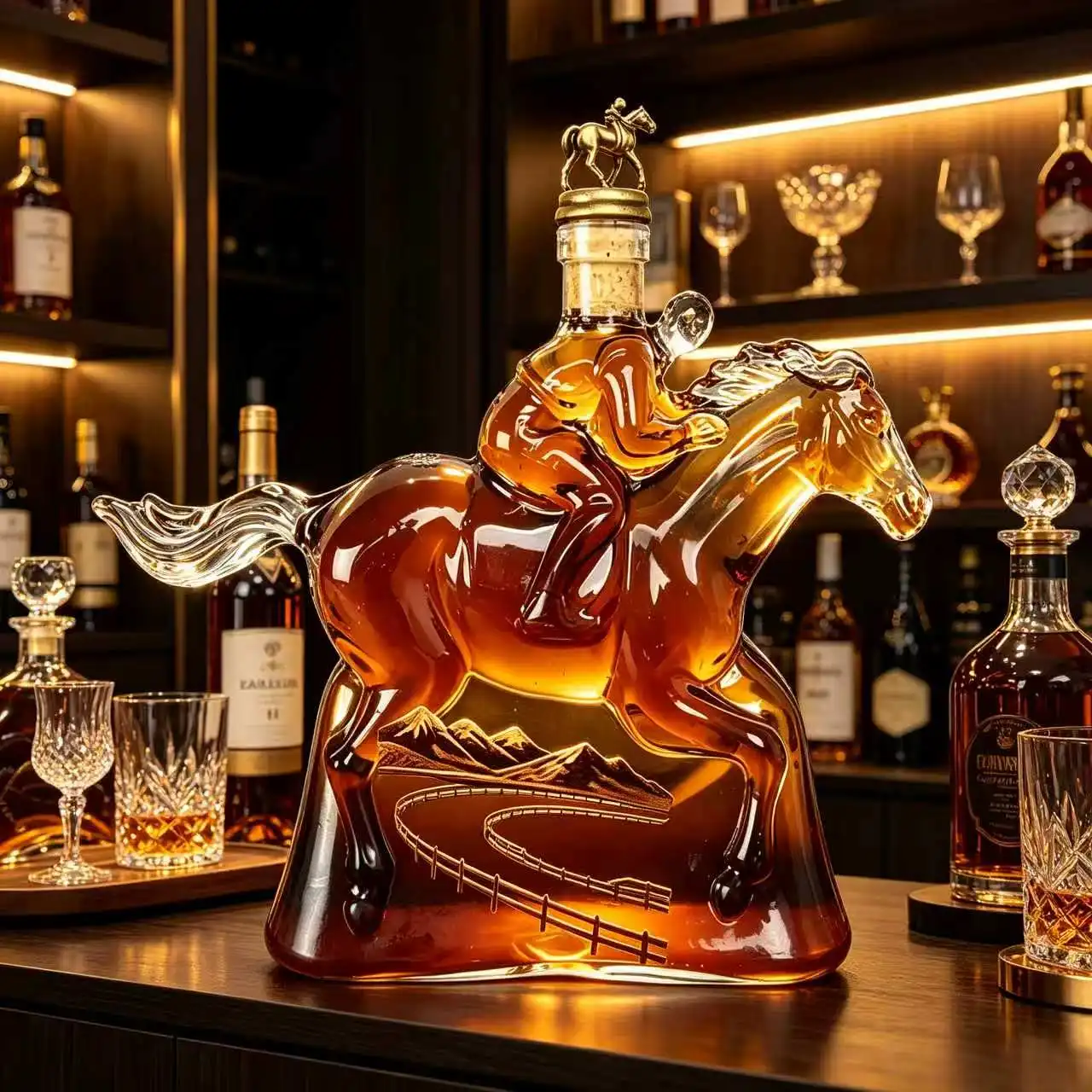 Creative Horse Decanter Glass Bottle Premium Whiskey Dispenser Unique Gift for Men