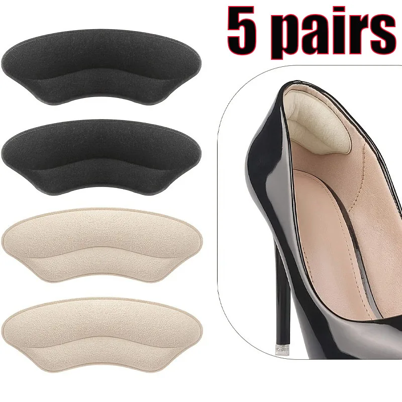 5Pairs Heel Grips Liner Liner Cushions Inserts for Loose Shoes Heel Pads Snugs for Shoe Too Big Back Sticker Shoes Insert Insole