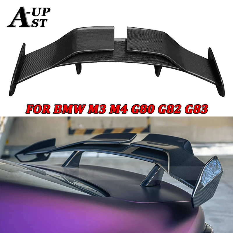 For BMW M3 G80 M4 G82 G83 IMP Style Carbon Fiber Rear Trunk Spoiler Tail fins Splitter Rear Wing Guide Wing Body Kits