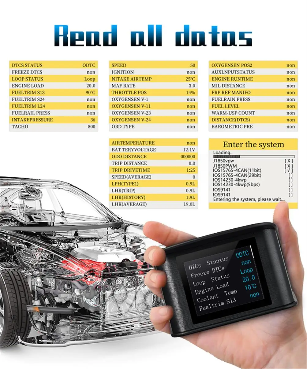 Auto-OBD-Messgerät Smart Head-Up-Display P10 P10-Pro für HUD-Bordcomputer, Geschwindigkeit, Drehzahl, Wassertemperatur, Kraftstoffverbrauch, Turbinendruck – Detail 7