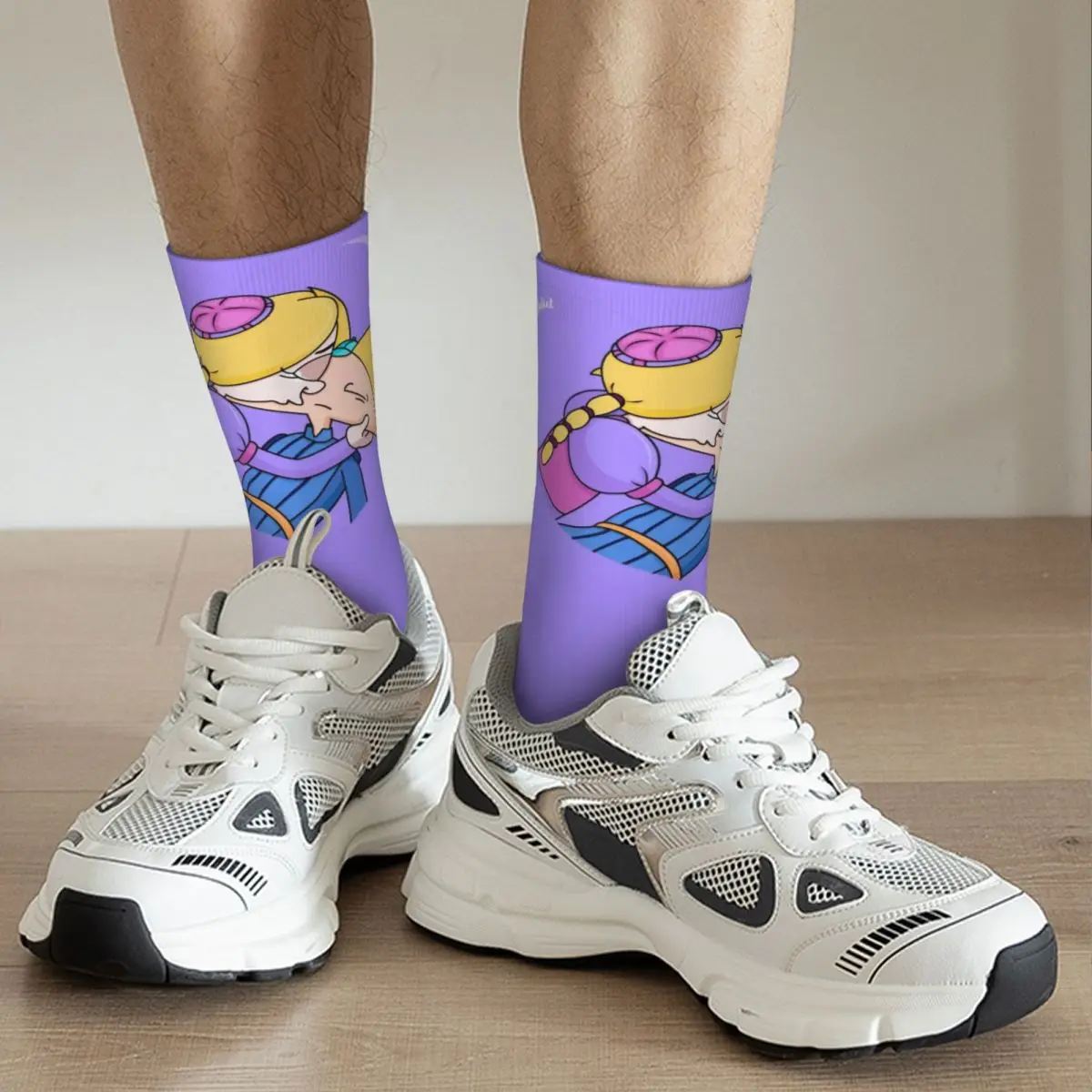 Hey Arnold Cartoon Stuff Crew Socks Compression Helga Pataki Arnold Skateboard Middle Tube Socks Cute for Mens Wonderful Gifts