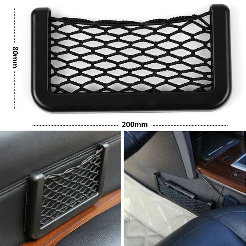 Universal 1x Car Net Bag Elastic Side Door Storage Pocket Phone Holder Organiser