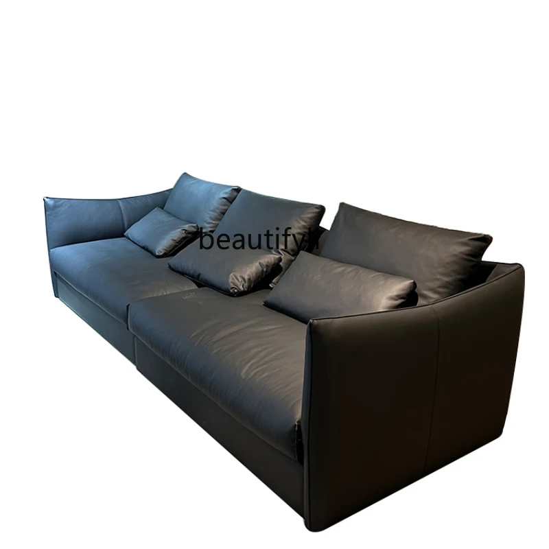 Straight Row Sofa Italian Minimalist Home Large and Small Apartment Type Combination Design