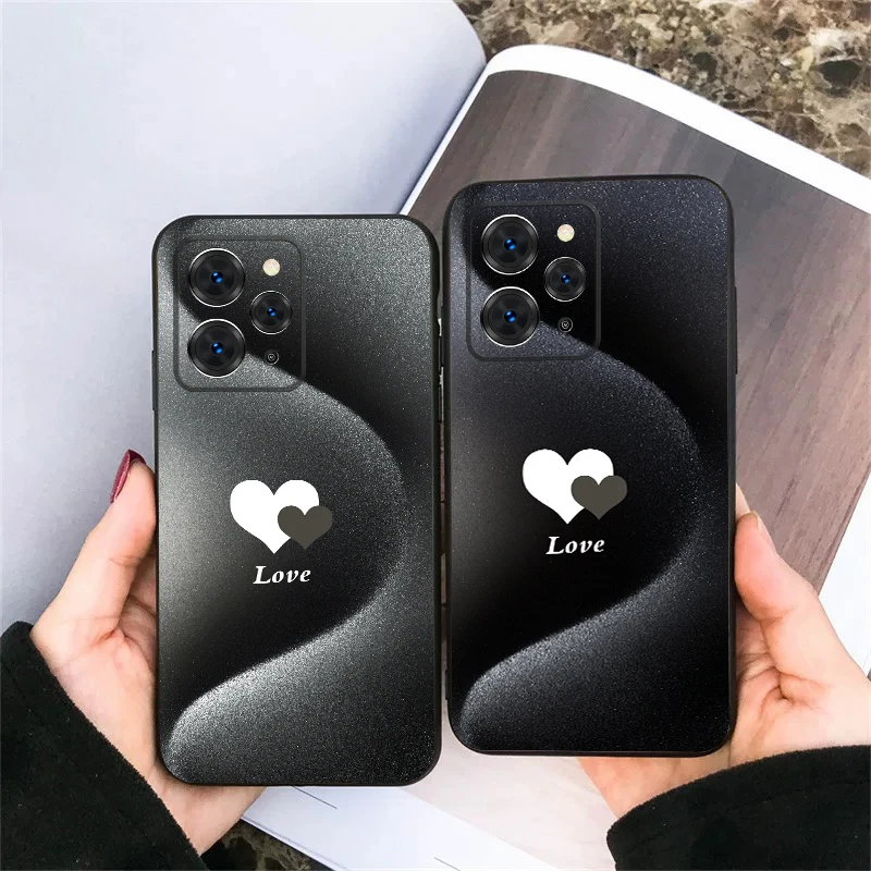 

Gradient white heart For Redmi Note 9 9S 10 11 12 12S 13 Pro+ Plus 5G India 14 Pro 4G Global 14S 13C 14C TPU soft phone case